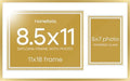 Homeforia 11x18 Gold Diploma Frame, High-End Metal, 8.5x11 & 5x7 Mat by Homeforia