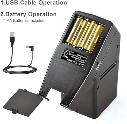 DIGITNOW!35mm Slide and Film Viewer, 3X Magnification LED Lighted Illuminated Viewing,USB Powered/Battery Operation-for 35mm Slides & Positive Film Negatives(4AA Batteries Included) - Image 3