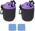 PATIKIL 2 Pcs Camera Lens Pouch, 3" ID x 4" H Drawstring Orange Interior Lens Pouch Protective Camera Lens Case Bag Soft Plush Neoprene Bag for DSLR Photography Gear, Black/Purple by PATIKIL