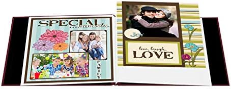 Pioneer 8 Inch by 8 Inch Postbound Silk Fabric Frame Cover Memory Book, Cranberry - Image 2