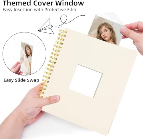 8x10 Photo Album 40 Pockets Linen Cover Kids Artwork Beige - Image 3