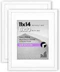 Americanflat 11x14 Picture Frame 2-Pack - Matted to 8x10 - White by Americanflat