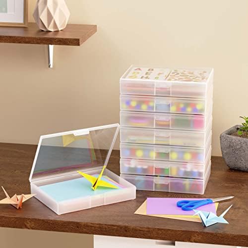Barhon Photo Storage Boxes Set - 8 Pack 4x6 and 8 Pack 5x7, Photos Case Containers with Bag, Multi-Sized Seed Organizer with Handle for Stickers (Black) - Image 7