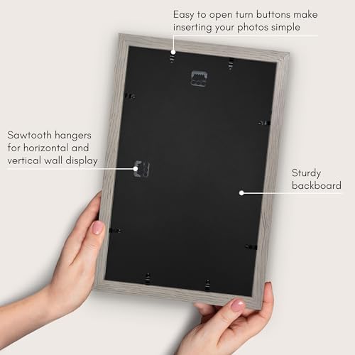Americanflat 11x17 Picture Frame - Matted to 8x12 - Grey Wood - Image 5