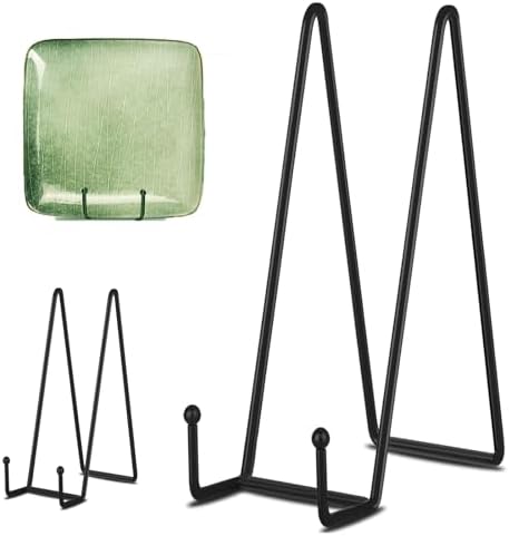Decolore 3 Pack 14 Inch Black Plate Stand for Display Large Display Easel Table Top Easel for Picture, Decorative Plate, Book, Posters and Plaque by Decolore