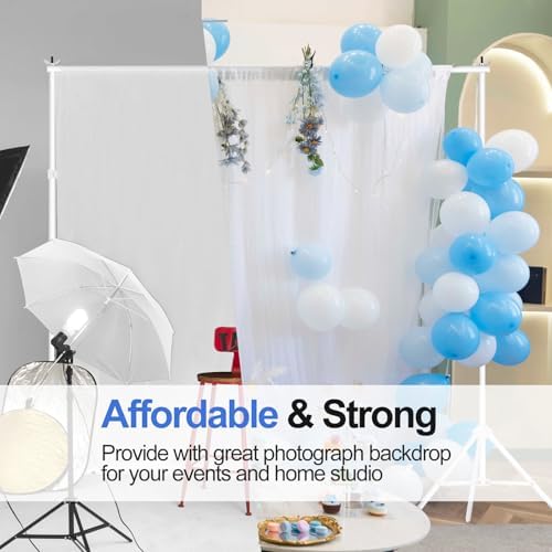 EMART Backdrop Stand 10x8.5FT Adjustable Back Drop Stand for Party -White - Image 6