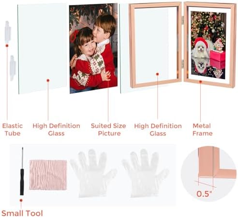 Golden State Art 4x6 Hinged Metal Picture Frame, Rose Gold, Tabletop - Image 2