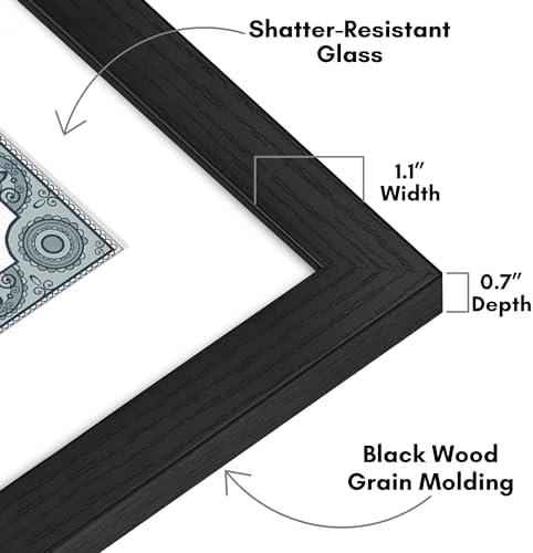 Americanflat 11.5x14 Picture Frame - Matted to 8.5x11 - Black - Image 3