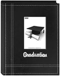 Pioneer Photo Albums 36-Pocket Sewn Leatherette Embroidered "Graduation" Theme Frame Cover Album for 4 by 6-Inch Prints, Black |(Pack of 6) by PioneerPhotoAlbums
