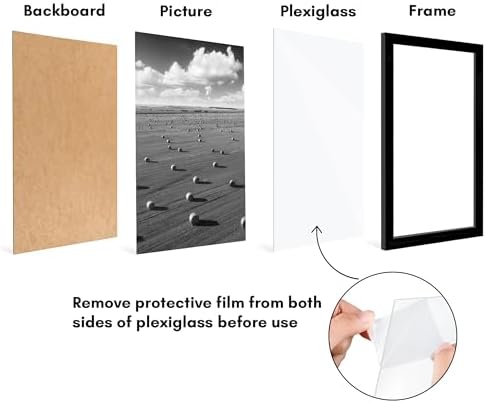 Americanflat 11x17 Picture Frame 5-Pack - Slim Molding - Black - Image 4