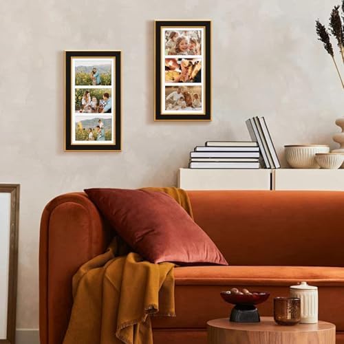 Suede 8x16 Picture Frame Display 3 Opening 5x7 Picture Frames Collage Wall Decor with Mat,Multi Photo Frame for Plexiglass,Wall Decor,1Pack,Black - Image 7