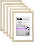 Americanflat 8x12 Picture Frame 5-Pack - Matted to 6x8 - Natural Oak by Americanflat