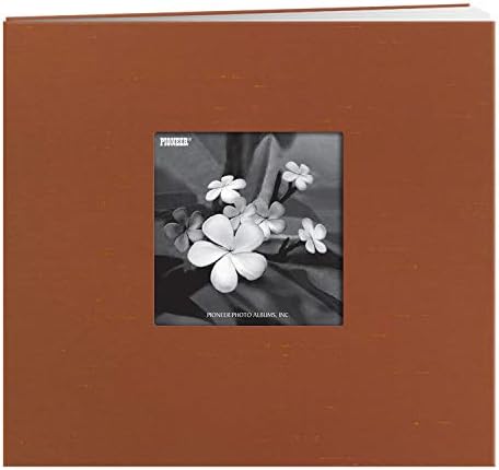 Pioneer 8 Inch by 8 Inch Postbound Silk Fabric Frame Cover Memory Book, Caramel by PioneerPhotoAlbums