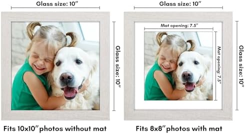 Americanflat 10x10 Picture Frame - Matted to 8x8 - Engineered Wood - White - Image 2