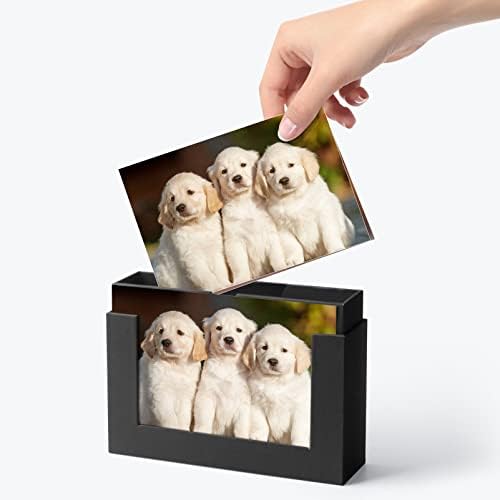 Photo Storage Box 5x7, Photo Display Boxes for Tabletop, Picture Frame for Couple Photos, Wedding Gift Photo Box Black (2 pack) - Image 4