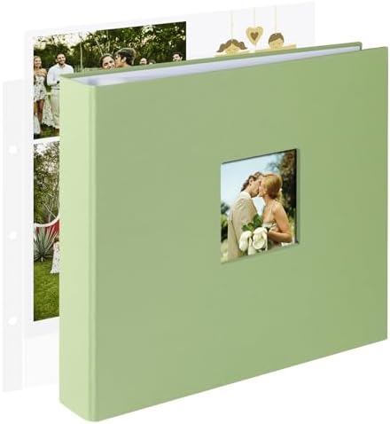 1DOT2 12x12 Inch 3 Ring DIY Scrapbook Photo Album, Sage Green by 1DOT2