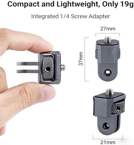 Aluminum Camera Tripod Adapter 1/4"-20 Conversion Adapter Mounts Compatible with Gopro Action Cameras Insta360 and Other Standard 1/4 Accessories, Quarter Inch Mount Adapter (Type CC) - Image 3