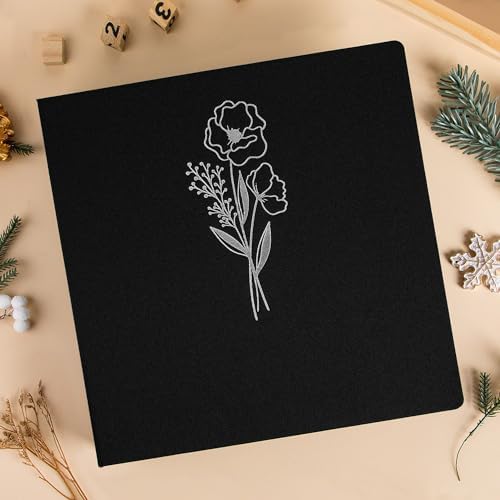 Lanpn 10x10 inch Scrapbook Photo Album, Linen Cover Archival Acid Free Top Load 3 Ring Folder Binder Photo Book 10 x 10 with 30 Plastic Sleeves 60 Pages (Black) - Image 6