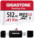 【for Switch 1 Only】 GIGASTONE 512GB Micro SD Card with USB C Card Reader, Gaming Plus, MicroSDXC Memory Card for Gaming Console, 4K Video Recording, UHS-I A1 U3 V30, up to 100MB/s, with Adapter by Gigastone