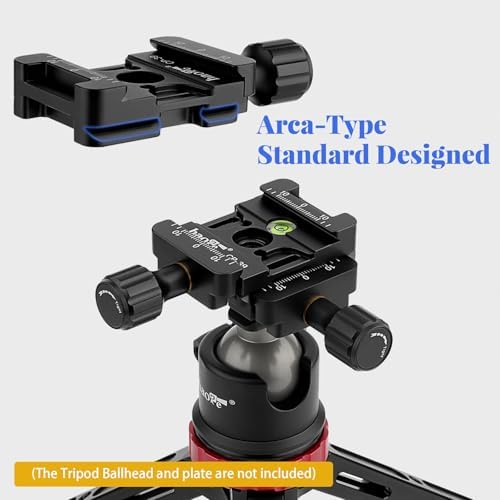 Haoge CP-39 Screw Knob Quick Release Clamp Adapter with Hand Strap Bosses Boss Slot fit RRS Sunwayfoto Kirk Benro Arca Swiss Tripod or Monopod Head on Canon Nikon Sony Pentax Olympus Fujifilm Camera - Image 6