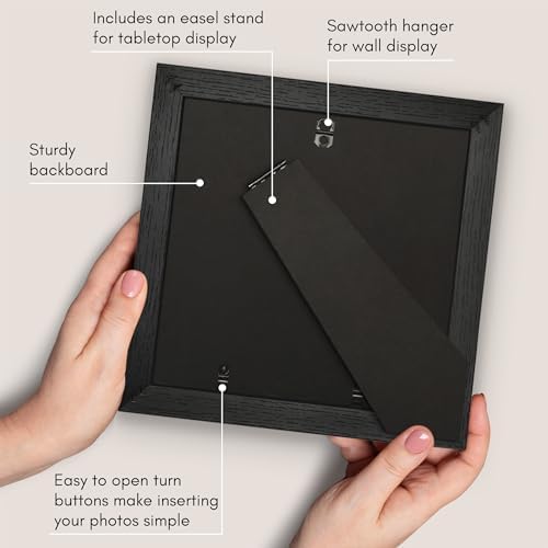 Americanflat 9x9 Picture Frame - Matted to 6x6 - Engineered Wood - Black - Image 6