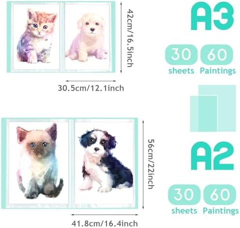 Henoyso 60 Pages Diamond Painting Storage Book A2 A3 Art Binder,Green - Image 3