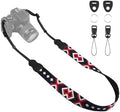 Universal Camera Strap - Camera Neck Strap, Adjustable Shoulder Straps Compatible with Canon, Fujifilm, Nikon, Olympus, Panasonic and other SLR and mirrorless cameras - Red Black and White Weave by OIAWH