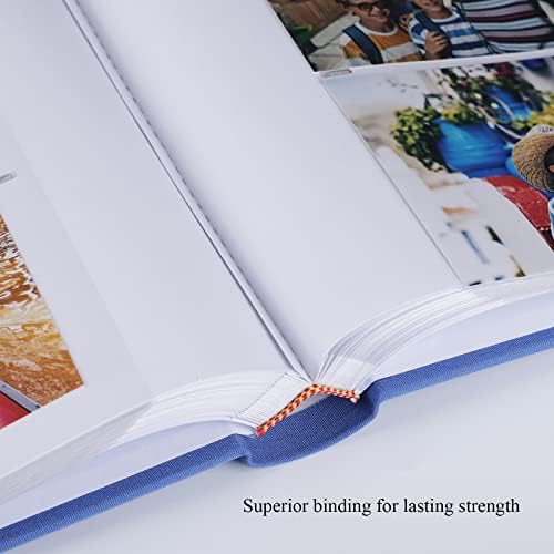 1DOT2 Photo Album with Writing Space, 100 Pages, Linen Cover, Blue - Image 4