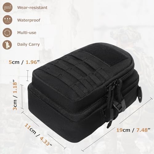 Azarxis Molle Pouches, Tactical Compact EDC Small Utility Pouch Waist Bags Sundries Storage Admin Organize Gear Gadget for Military Backpack - Image 3