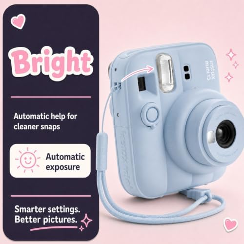 Fujifilm Instax Mini 13 Instant Camera Frost Blue + MiniMate Accessory Bundle with Custom Case + Fuji Instax Film Value Pack (40 Sheets) & Photo Album - Image 5
