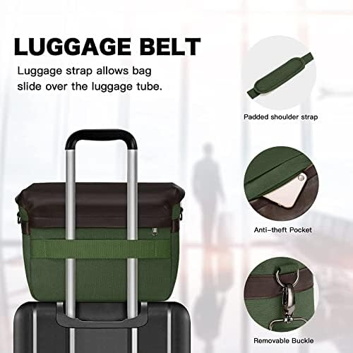 MOSISO Camera Case Crossbody Shoulder Messenger Photography Bag, Army Green - Image 5