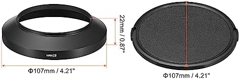 PATIKIL 82mm Lens Hood, Wide Angle Matte Surface Anti-Reflective Inside Hood with Cap and Cleaning Cloth for Camera Lens, Black for Nikon, for Fujifilm, for Pentax, for Leica - Image 2