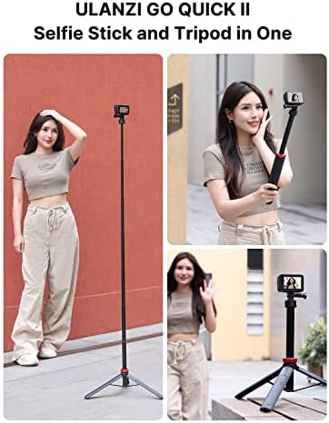 57in Extendable Selfie Tripod for Action Cameras - ULANZI Go Quick II Long Action Camera Stick Tripod Quick Release Adapter Vlog Handle Grip for GoPro Hero Series - Image 3