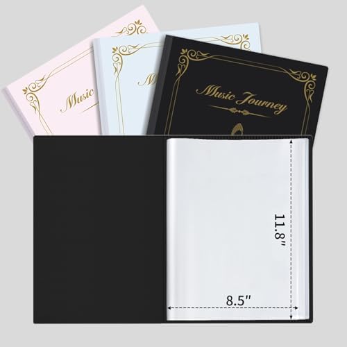 Sheet Music Folder 8.5"x11", Heavy Duty Art Portfolio Folder with Clear Sheet Protectors, 40-Pocket, Displays 80 Pages, Presentation Book for Artwork & Document Organizer (pink 40 Pocket) - Image 2