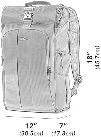 Think Tank FocusPoint 30L RollTop Camera Backpack - Greenway: Expandable Travel & Camera Backpack with Laptop Sleeve, Quick Side and Back Access, Rain Cover – Versatile Photography & Travel Bag - Image 5