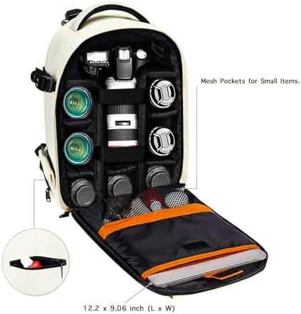 MOSISO Camera Backpack,Photography Backpack Padded Camera Bag, Beige - Image 2