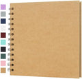 Scrapbook Album 7x7 Inches 40 Pages Hardcover Kraft Paper Brown by Bonyomor