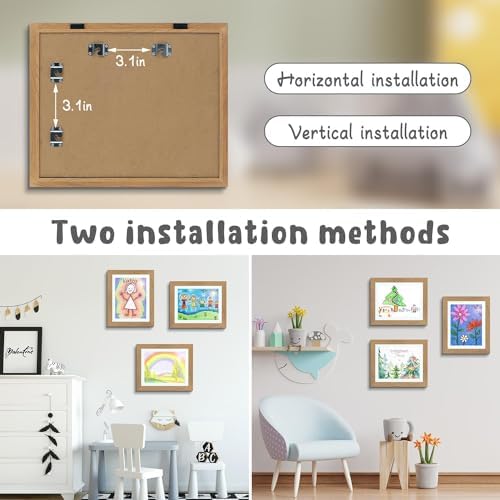 4 Pack 10x12.5 Front-Opening Kids Artwork Frames Changeable (Brown) - Image 2