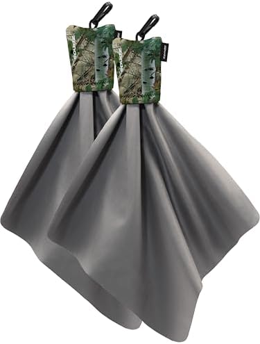 SPUDZ Classic Microfiber Lens Cleaner – Clip-On Pouch, Washable – for Binoculars, Scopes, Glasses, Screens | Classic | Alpine Mountain Camo, 10 x 10 Inch (2-Pack) by SPUDZ