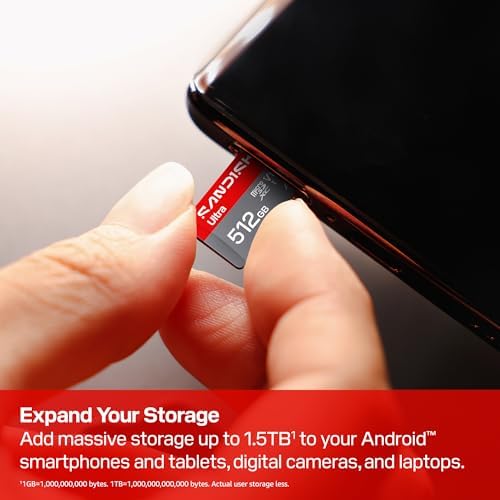 SANDISK 512GB Ultra microSD UHS-I Card - Up to 195MB/s Read Speed, Full HD Video, V10, U1, C10, A3 - SDSQUJQ-512G-GZ6MA - Image 2