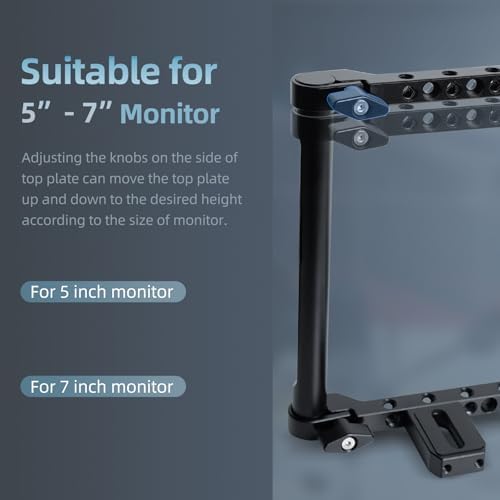 Universal Director's Monitor Cage with Cheese Plate, Two Side Handles with Adjustable 360 Degree for 5-7 inch Monitor, UC02 - Image 3