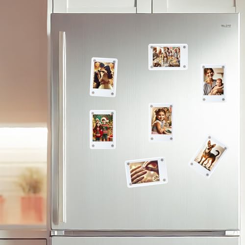 lengnoyp 15 Packs Polaroid Magnets Frame for Refrigerator, Acrylic Fridge Magnetic Picture Frame, Mini Photo Frames, Instax Clear Picture Magnet Display Frame 2.36 X 3.54 Inches - Image 2