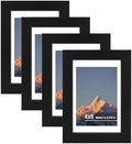 4x6 Picture Frame Set of 4 with Real Glass, Wall & Tabletop Display by SZYUU
