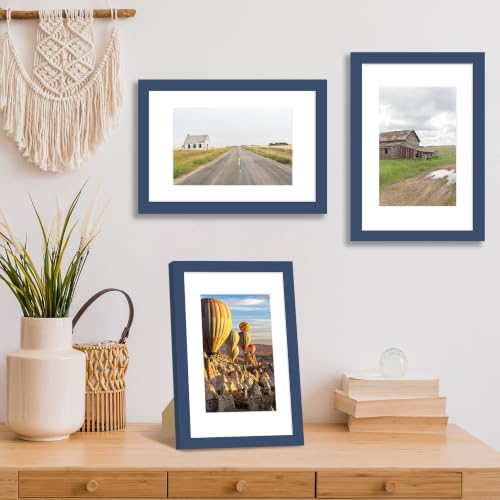8x12 Picture Frame Set of 4 with Real Glass, Wall & Tabletop Display - Image 2