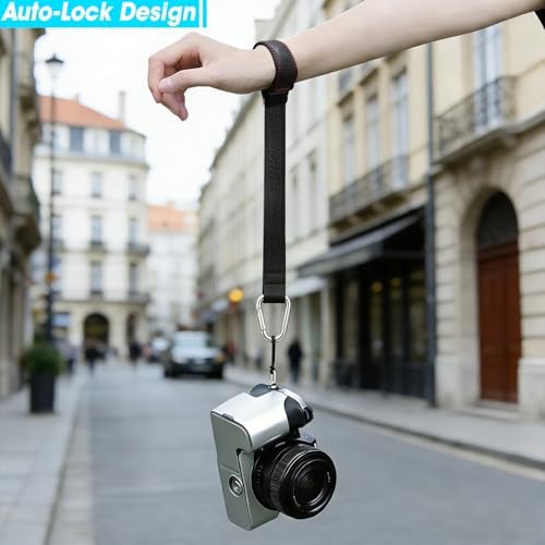 Camera Wrist Strap, Leather Camera Hand Strap for Photographer, Adjustable Soft Strap - Image 6