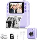 Instant Print Camera for Kids, Christmas Birthday Gifts for Girls Boys, 1080P Instant Digital Print Cameras for Toddler,Portable Toy for 4 5 6 7 8 9 10 Year Old Girl with 32GB SD Card，Purple by Yusuuo