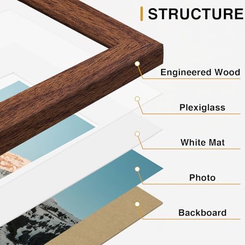 Vittanly 10 Pack Picture Frames Collage Wall Decor, Walnut Brown - Image 6