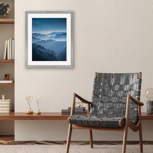 Americanflat 20x24 Poster Frame - Matted to 16x20 - Grey Wood - Image 4