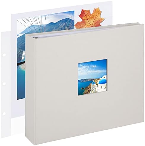 1DOT2 8x8 Inch 3 Ring DIY Scrapbook Photo Album, Beige by 1DOT2
