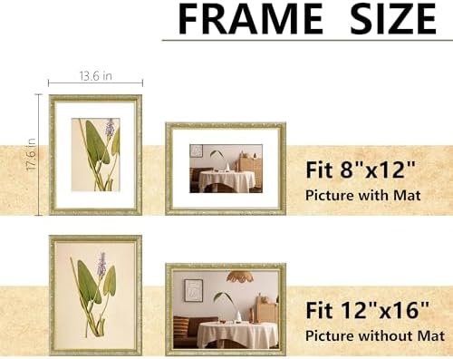 VIOLABBEY 12x16 Picture Frame Gold, Ornate Vintage Photo Frame - Image 2
